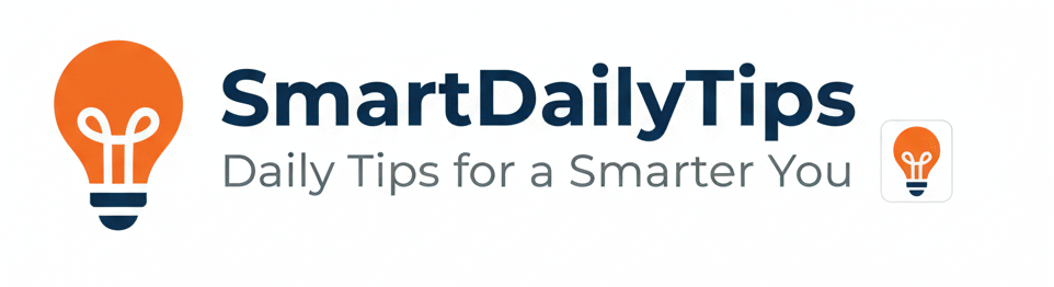 SmartDailyTips logo with orange lightbulb icon and tagline Daily Tips for a Smarter You.