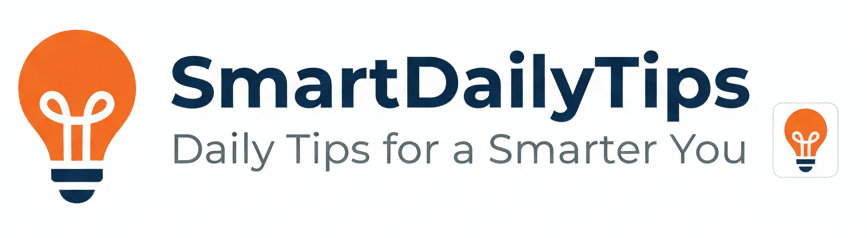 SmartDailyTips logo with orange lightbulb icon and tagline Daily Tips for a Smarter You.