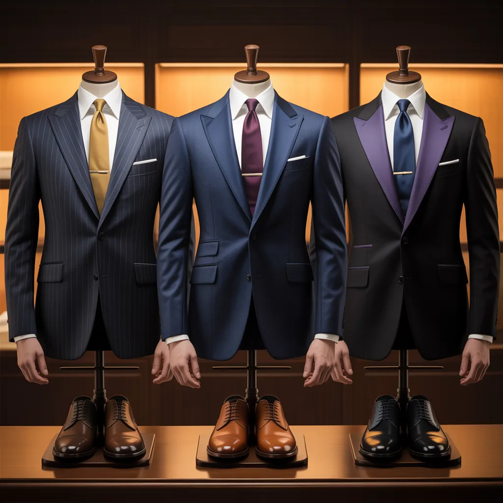 "suits design guide for different body types showing fit and proportion tips"