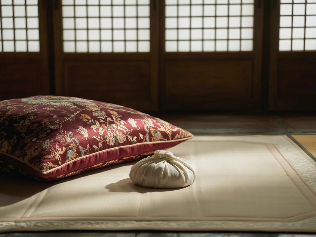 Boho style decorative pillows on neutral sofa