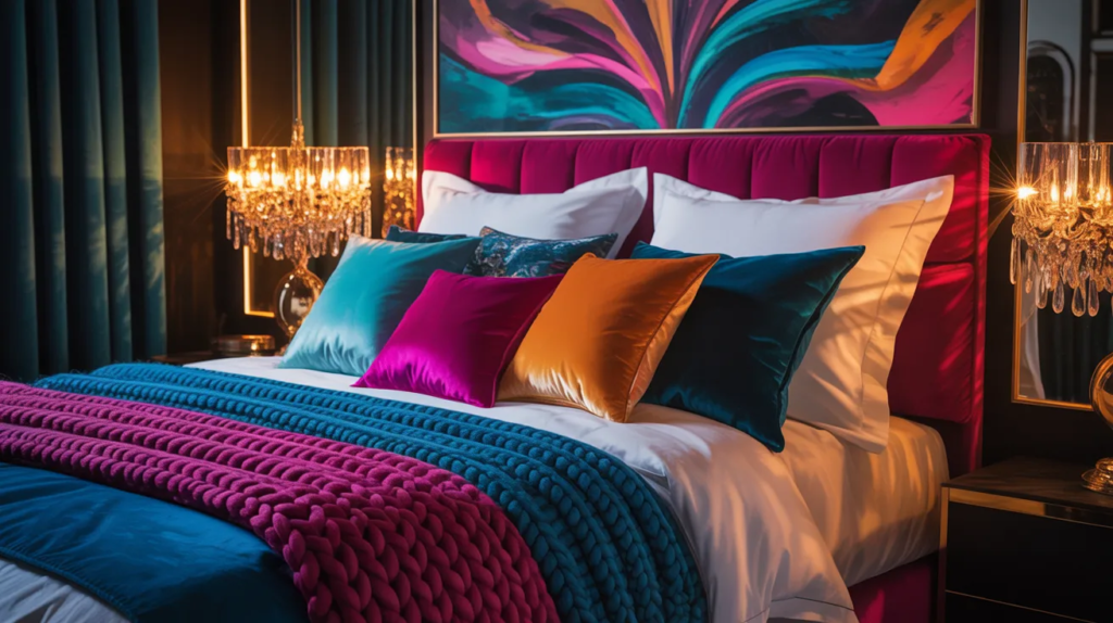 Decorative pillows with patterns and textures on couch